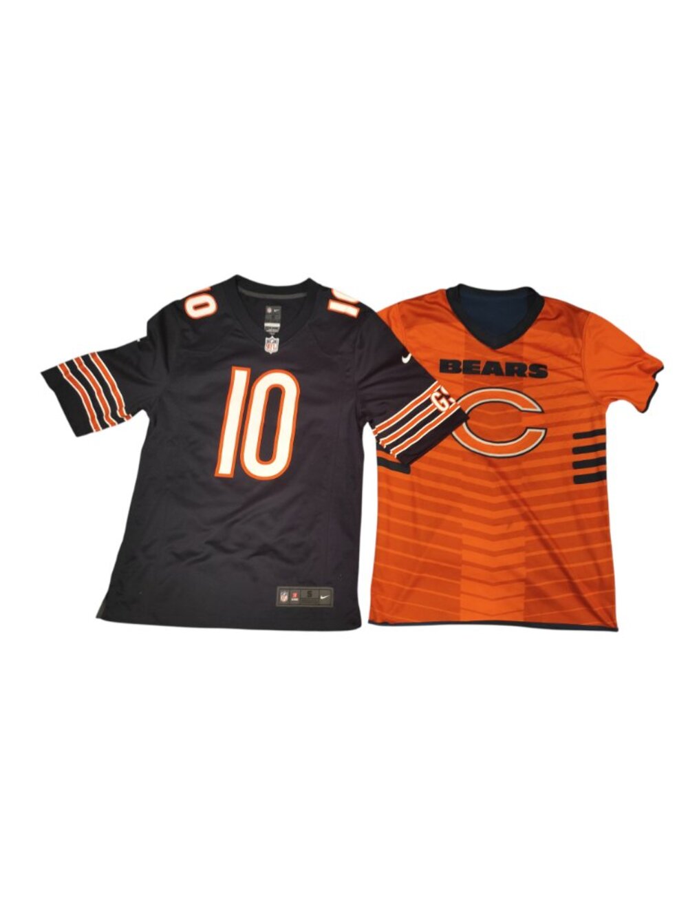 Chicago Bears Navy Blue NFL Football Nike Trubisky 10 Small + T-Shirt Medium